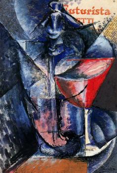 Umberto Boccioni : Still Life with Glass and Syphon